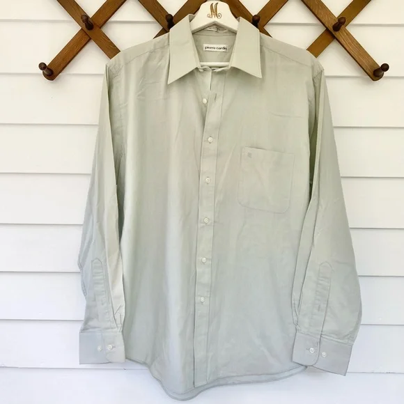 pierre cardin long sleeve dress shirt 1990s PIERRE CARDIN Striped Shirt - Men's Long Sleeve Button Down (L)